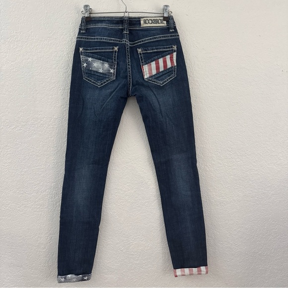 Rock & Roll Cowgirl Skinny Jeans Stars and Stripes - Picture 3 of 11
